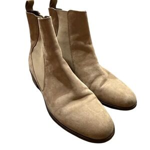 LK Bennett London Suede Chelsea Boots Beige Made in Italy